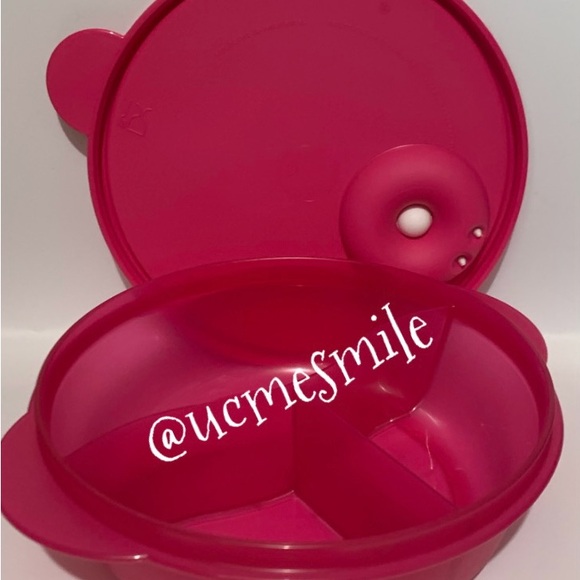 Tupperware Crystalwave His & Hers Microwave-Safe Divided Lunch Dish/Bowl Set - Picture 3 of 6